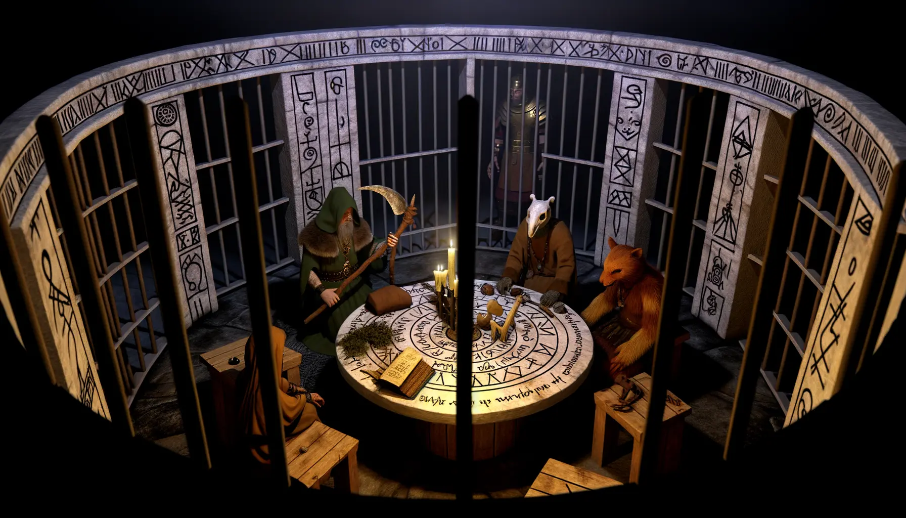 Römische Gefängniszelle mit Kerzenlicht