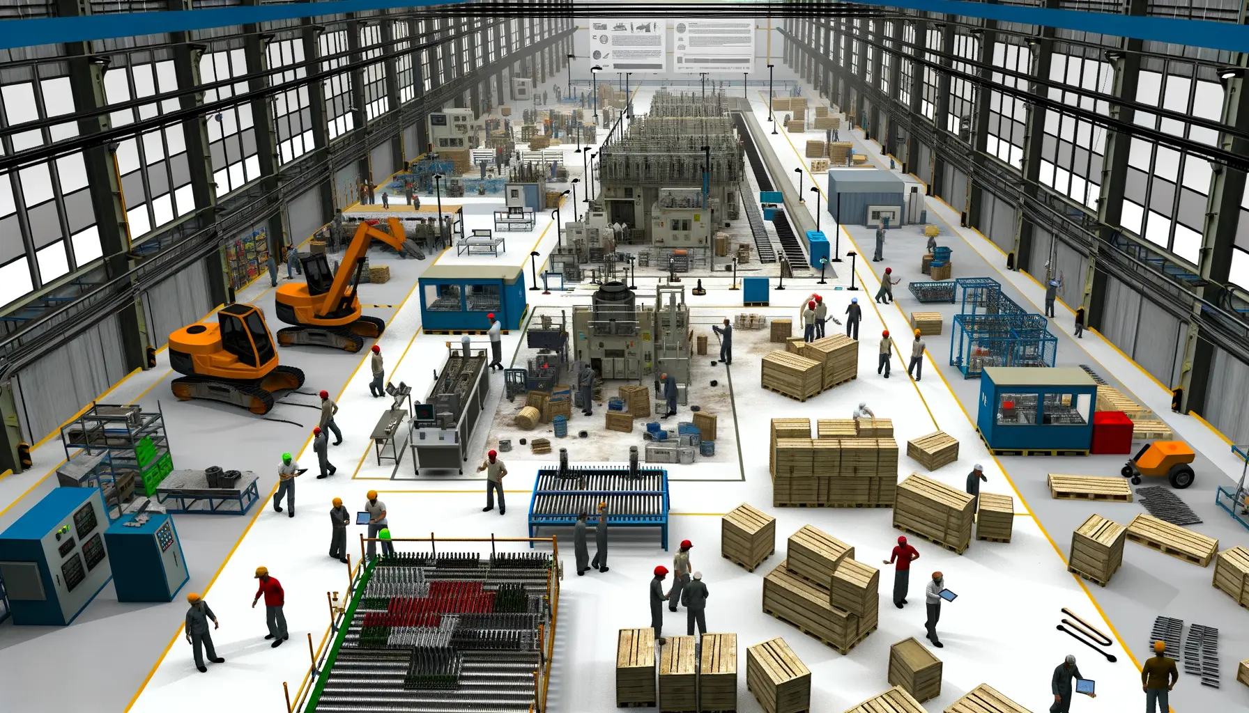 Moderne Fabrikhalle symbolisiert industrielle Herausforderungen