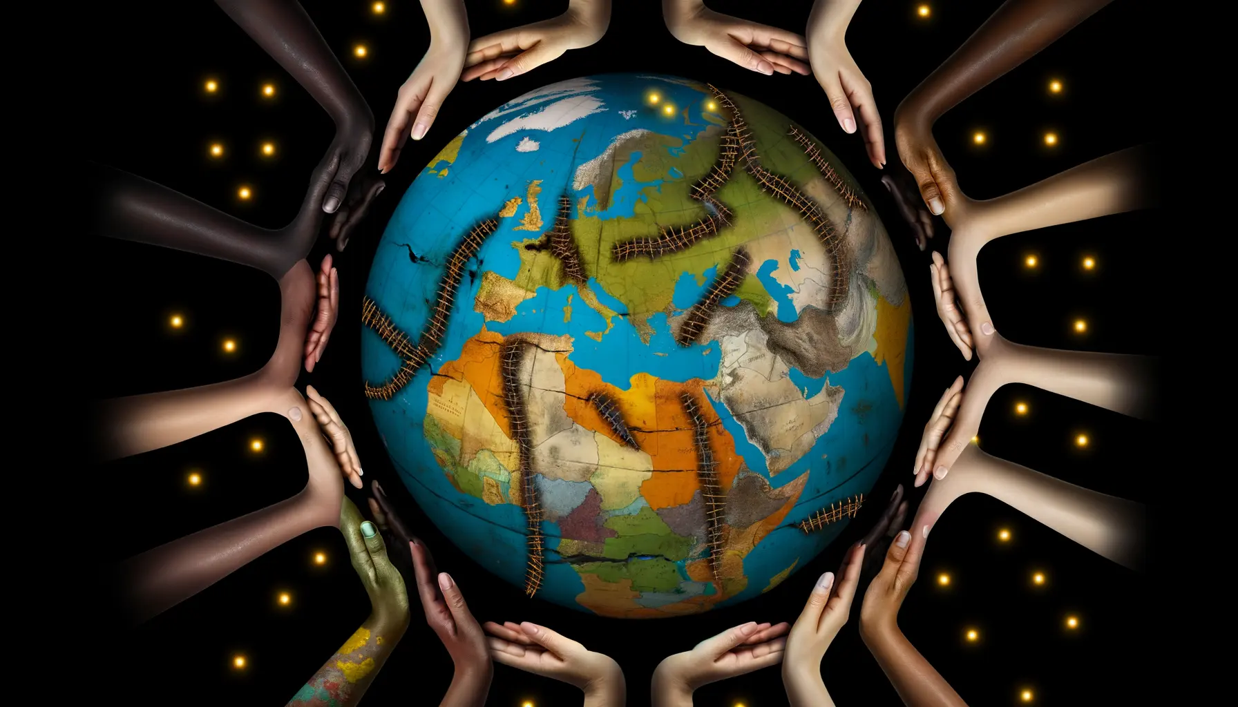 alter Globus mit Europa im Fokus