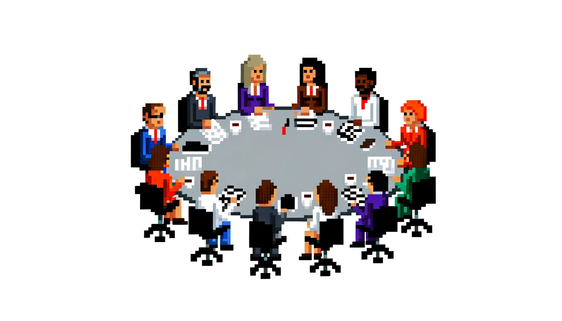 Pixelkunst eines weiteren politischen Meetings