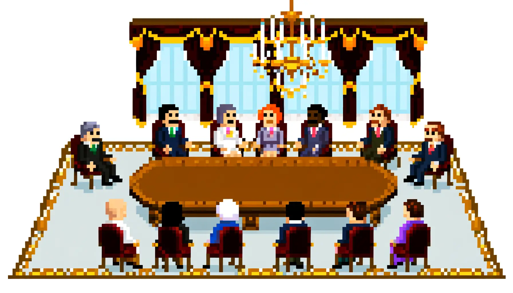 Pixelkunst eines politischen Treffens