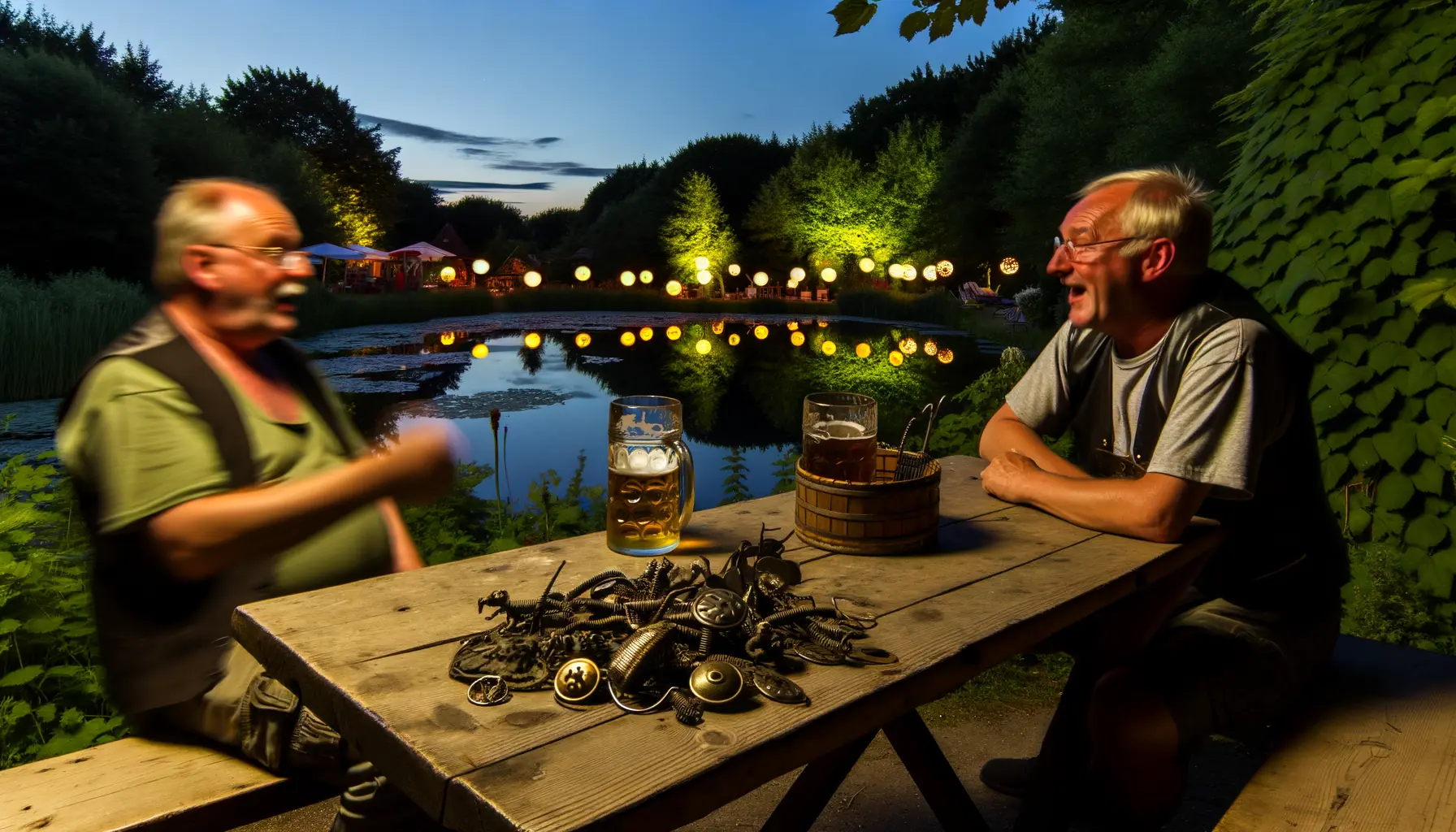 Abendlicher Biergarten in Neustrelitz