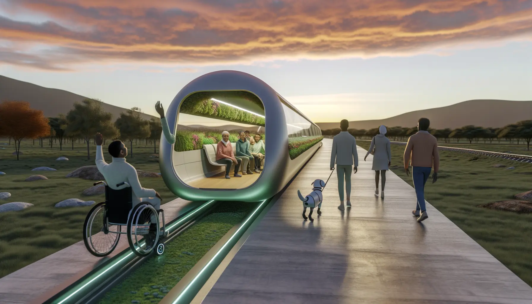 Futuristisches Verkehrsmittel unterstreicht die Notwendigkeit ökologischer Technologien