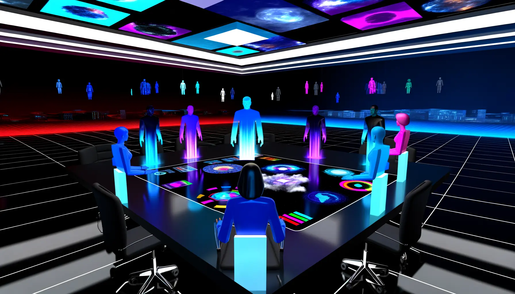 Futuristisches virtuelles Meeting-Zimmer