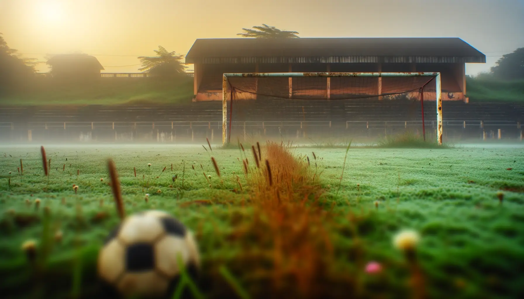 Romantisches Bild eines alten Fußballfeldes