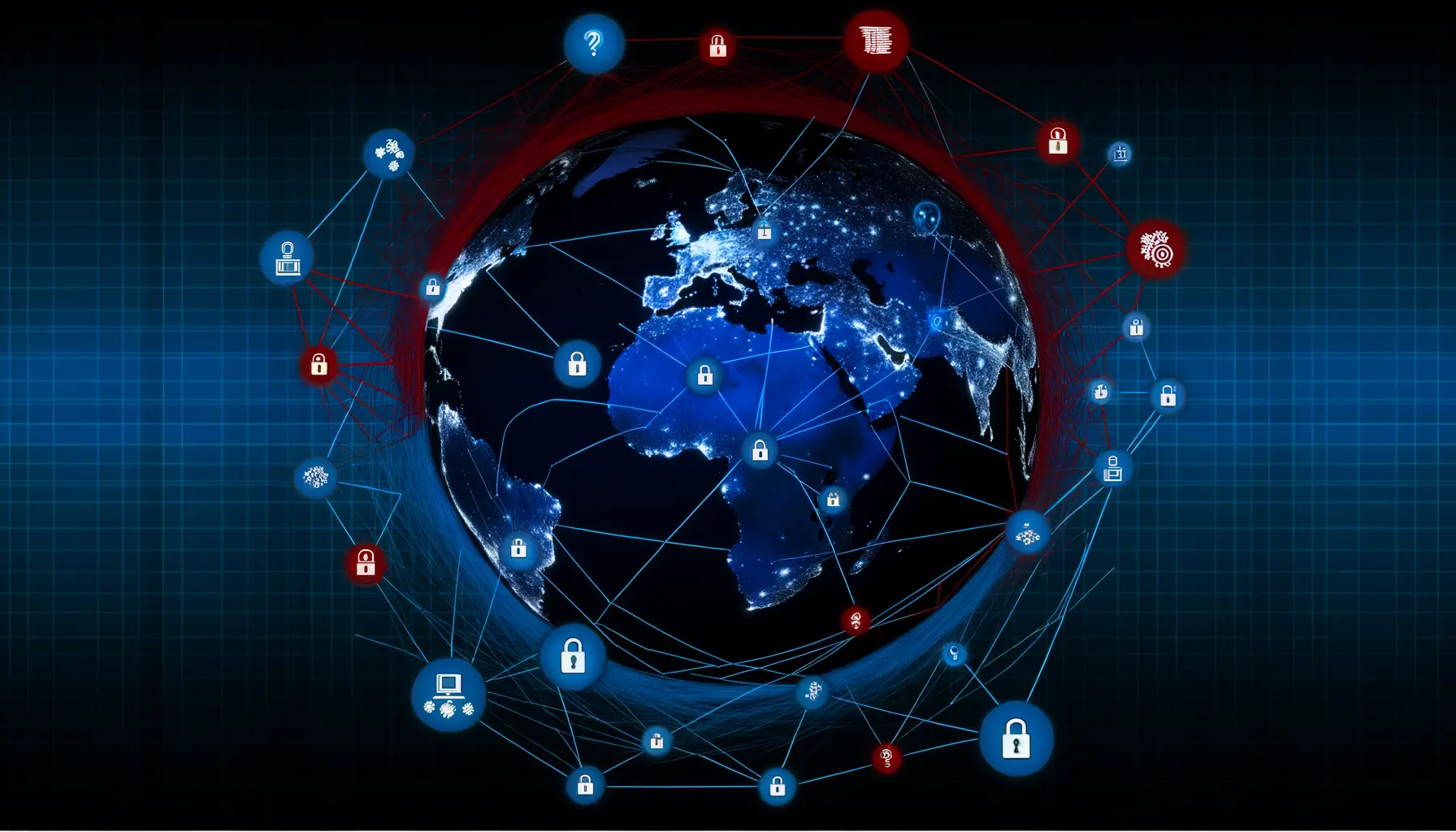 Netzwerkdiagramm der globalen Ransomware-Verbreitung