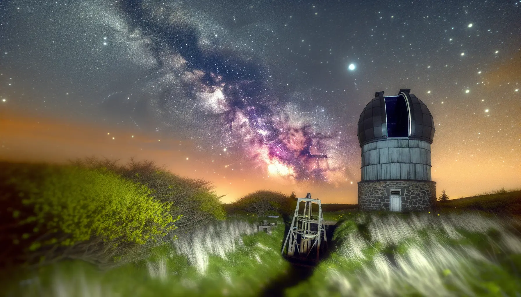 Atmosphärische Szene eines alten Observatoriums