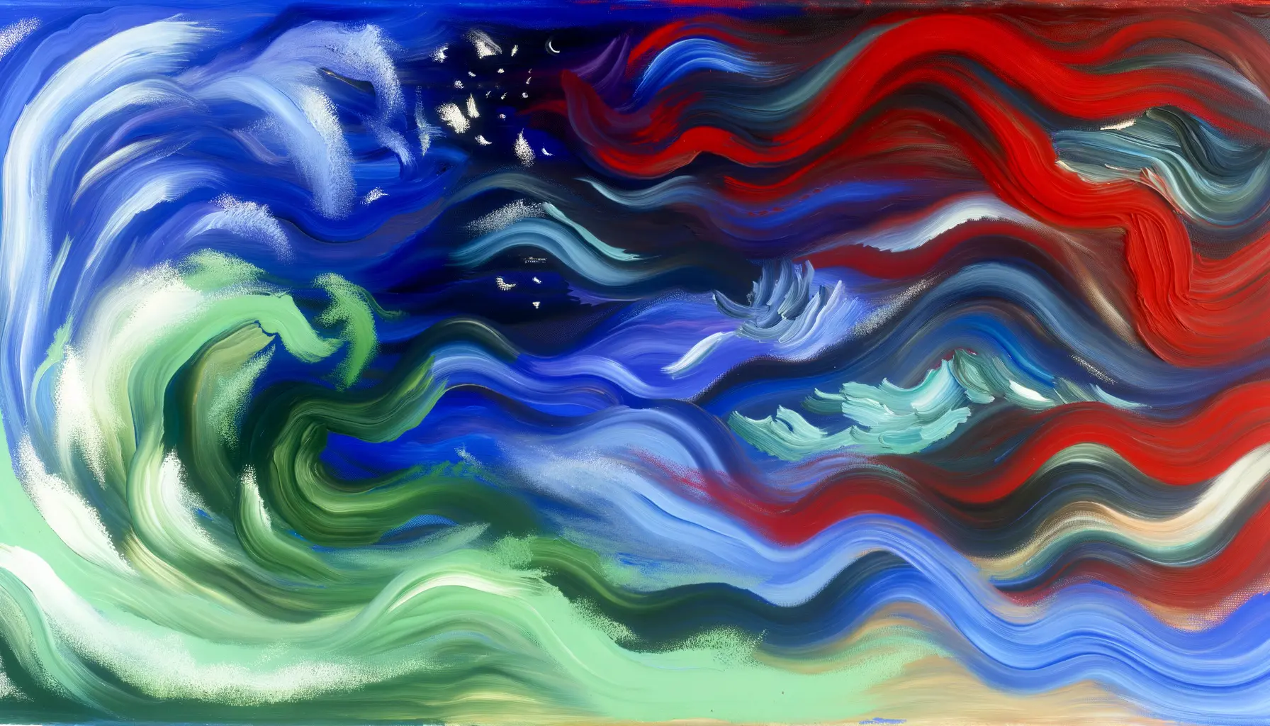 Abstraktes Gemälde, das innere Turbulenz darstellt