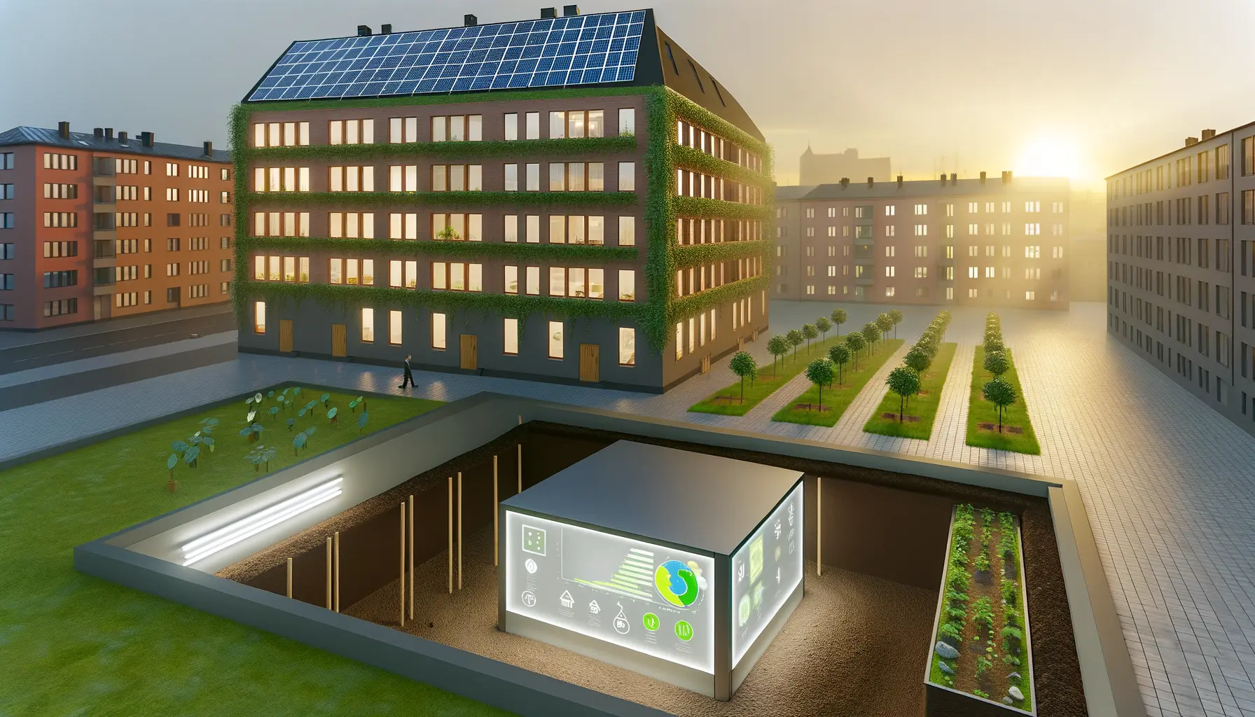 Energieeffizientes Wohngebäude mit Solarzellen