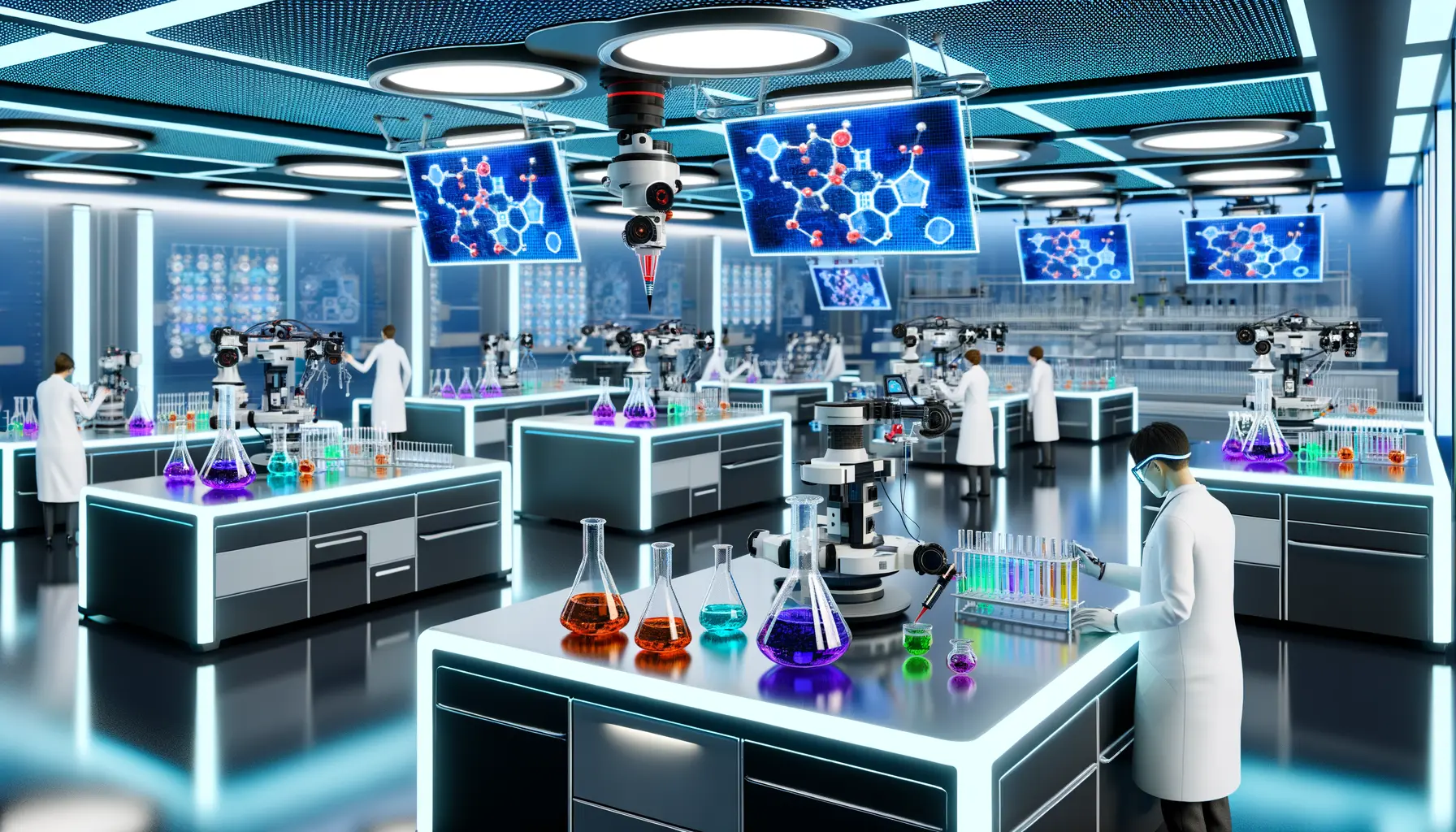 Hochmodernes Labor mit wissenschaftlicher Ausrüstung