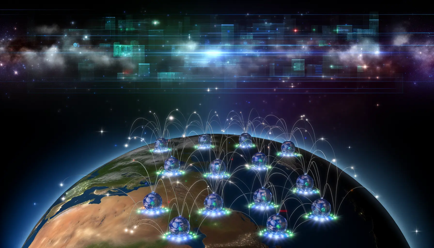 Illustration eines komplexen Netzwerks im Bereich Edge Computing