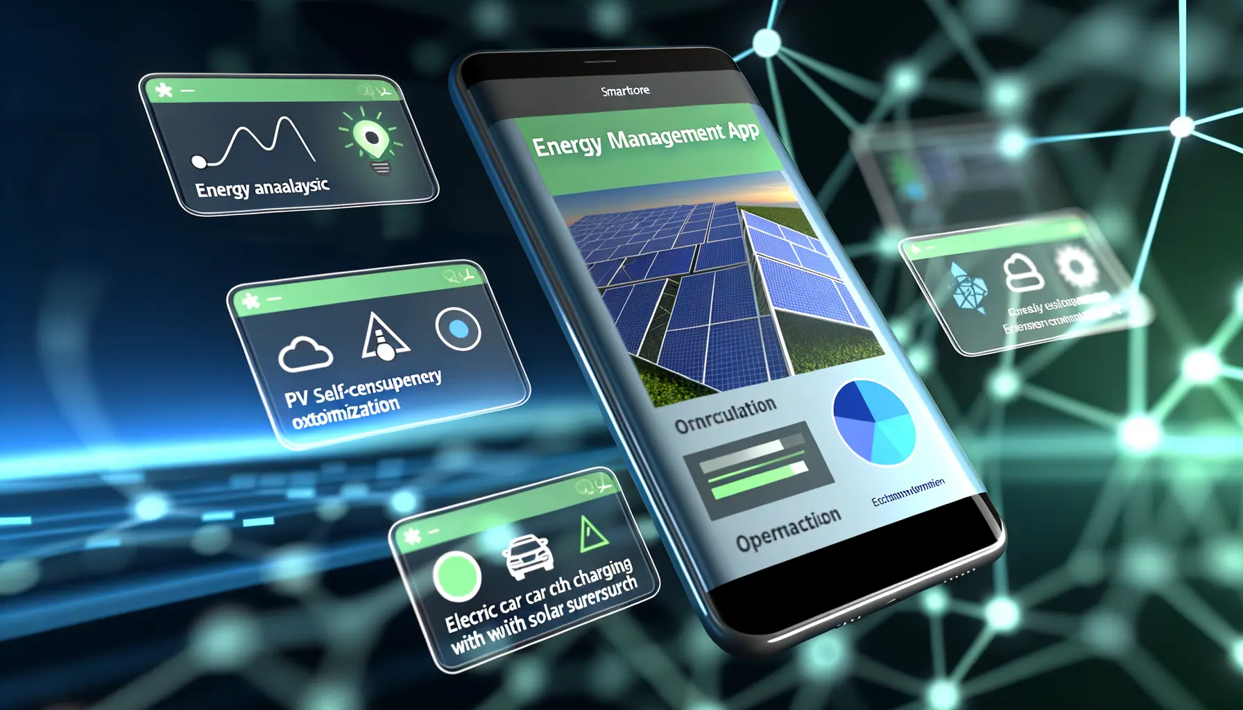 Interaktive Nutzeroberfläche einer Energiemanagement-App