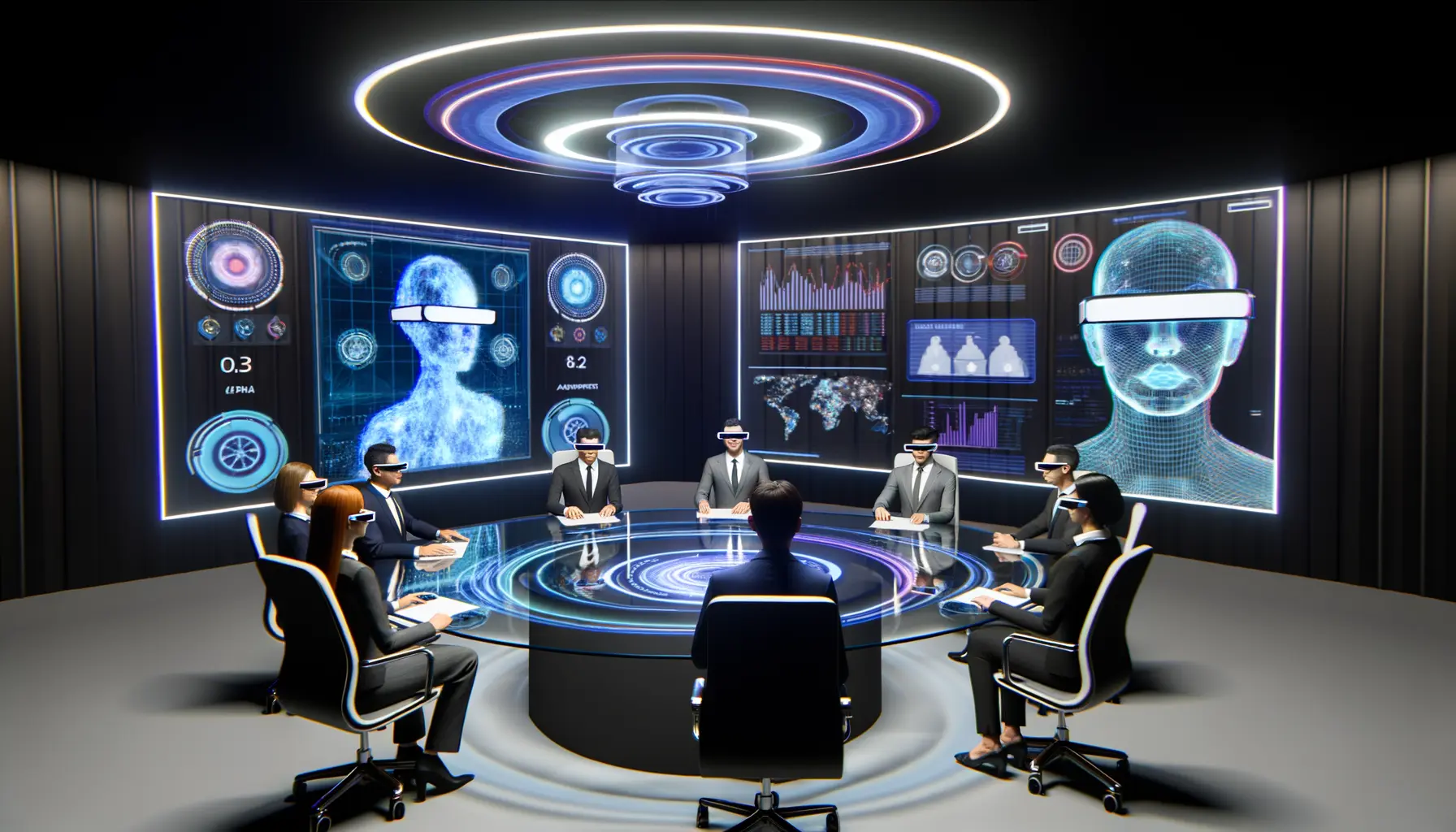 Konferenzzimmer der Zukunft mit virtuellen 3D-Präsentationen