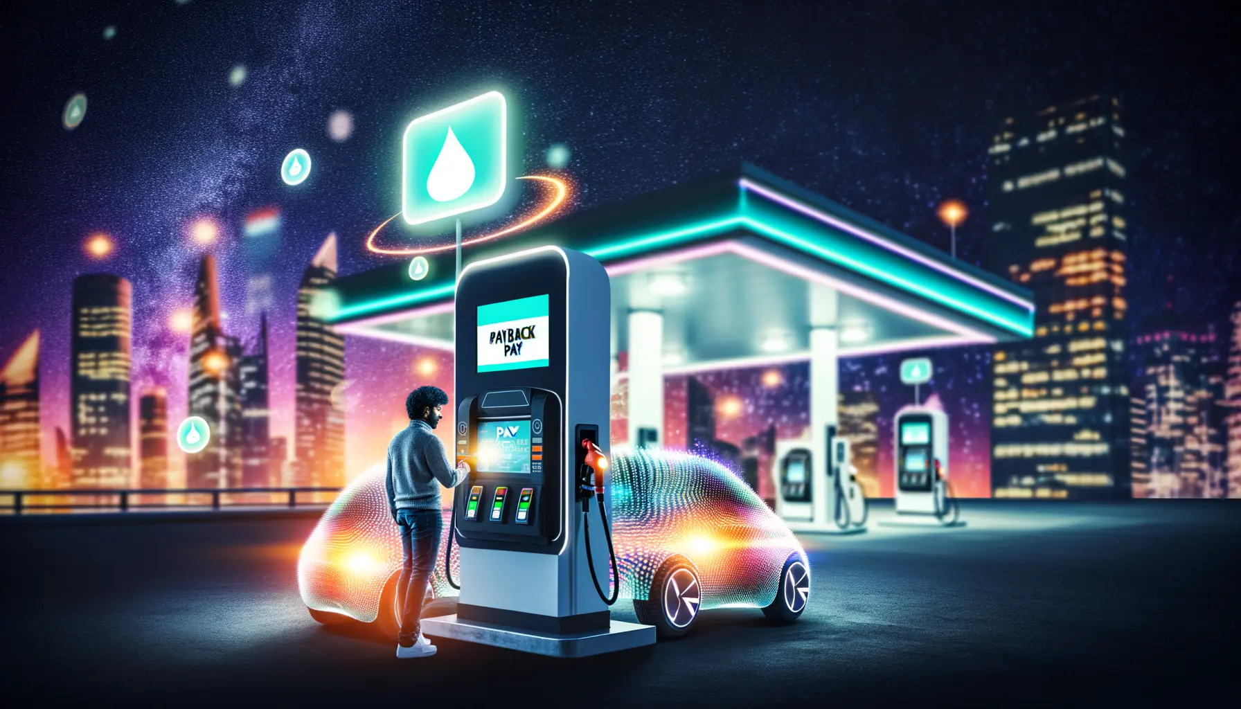 Künstlerische Darstellung einer Fuel & Go Tankstelle