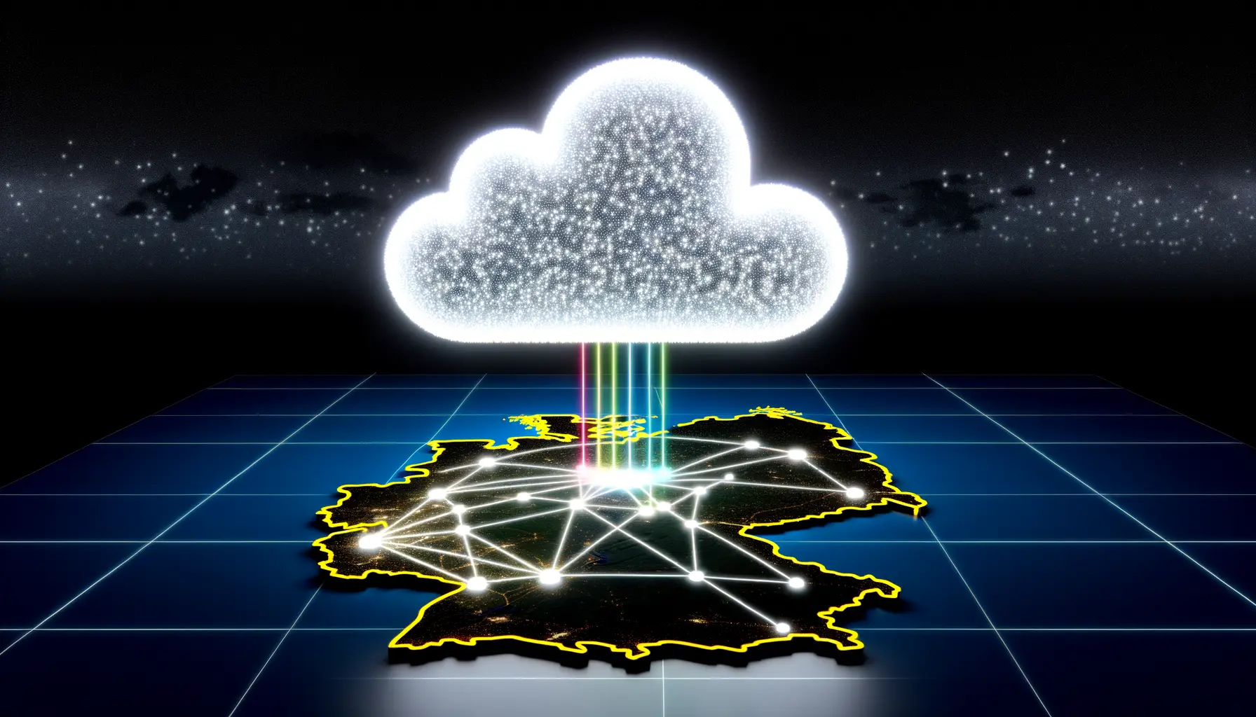 Künstlerische Darstellung einer digitalen Wolke