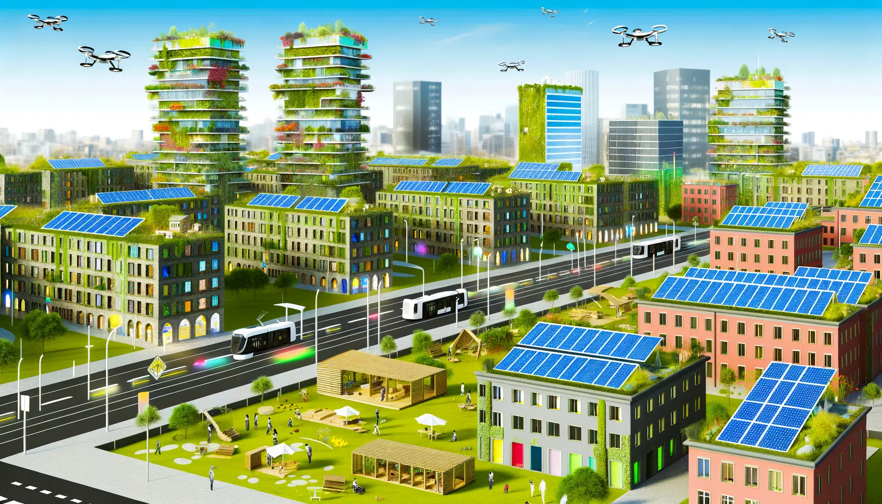 Visualisierung Zukunftsstadt nachhaltige Energie