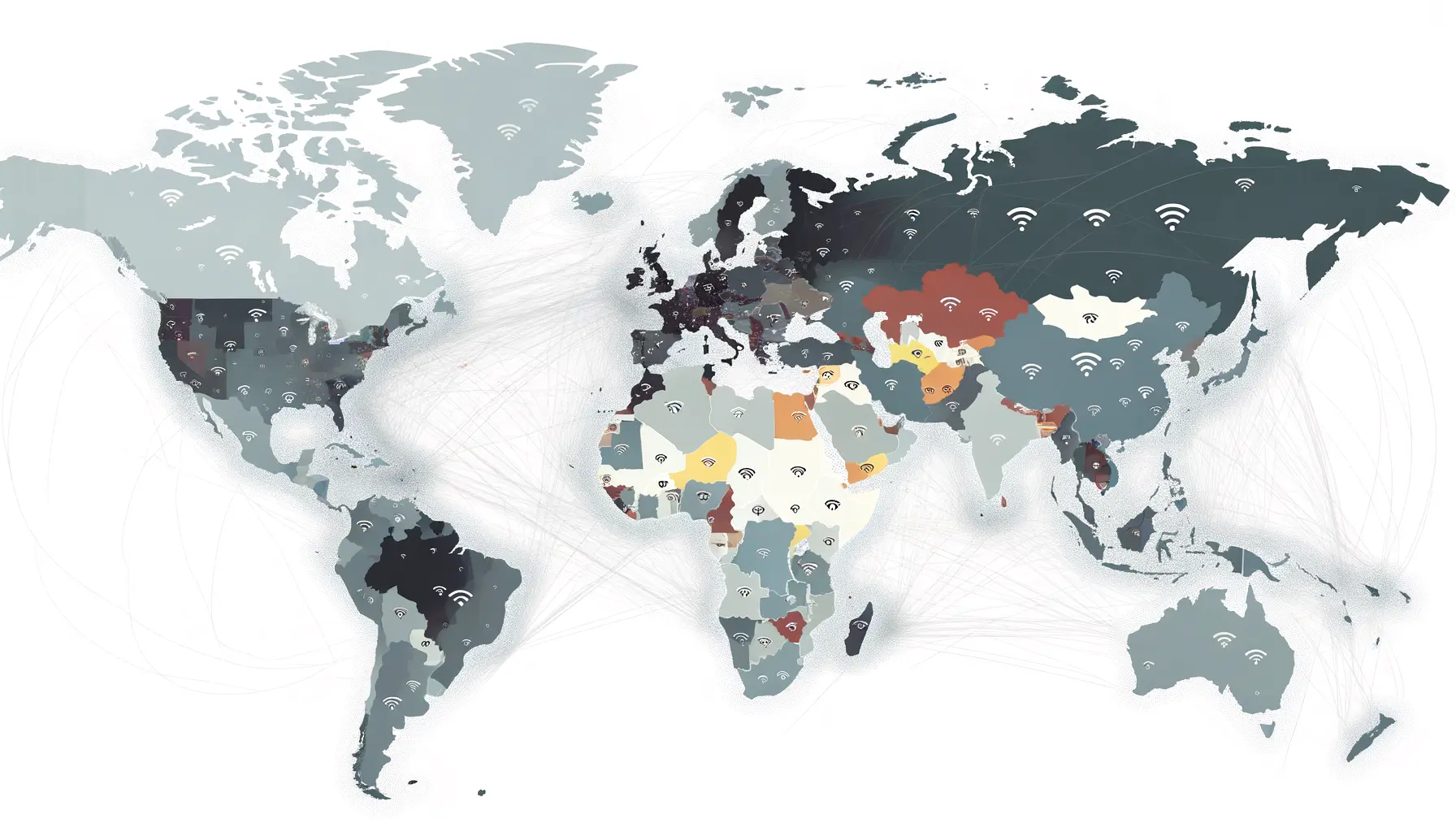 Weltkarte zeigt Unterschiede im Internetzugang verschiedener Regionen